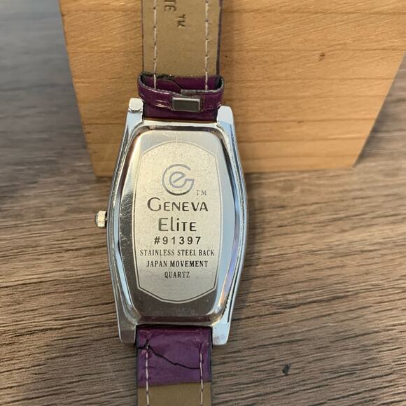Geneva Elite Rhinestone Purple Watch - Picture 3 of 6
